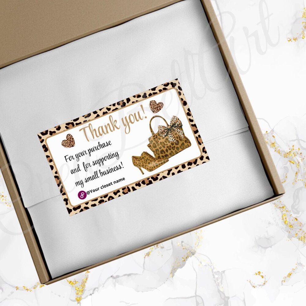 120 Pack Animal Print Personalized Thank You Cards & Stickers - Picture 7 of 8